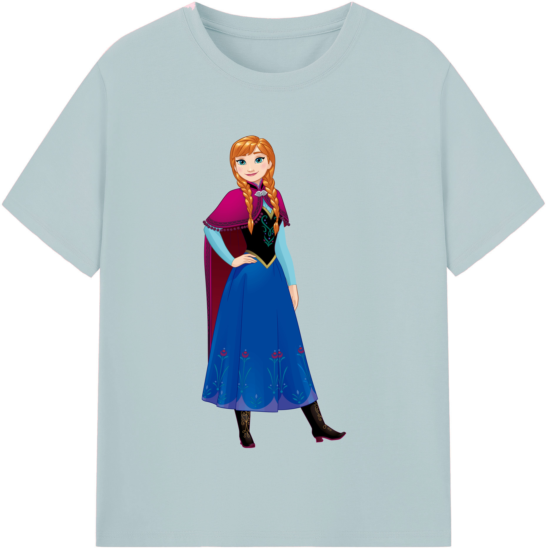 （画像用） アナと雪の女王 アンナ エルサ Frozen Anna Elsa 綿100％半袖Tシャツ（フロントプリント）